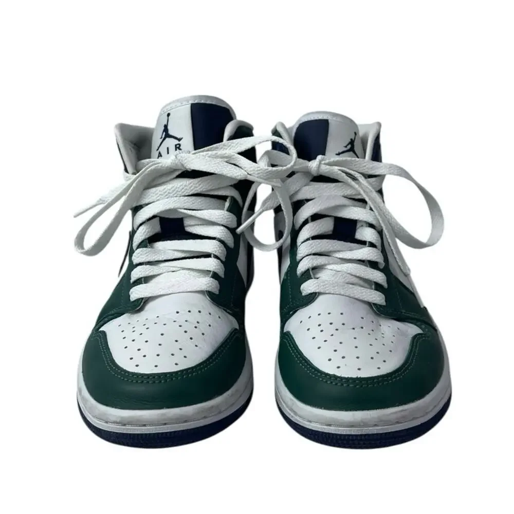 Nike Air Jordan 1 Mid SE Women's Noble Green Lace Up Athletic Sneakers Shoes 5.5